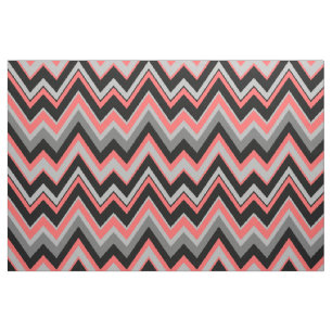 Tecido Cinza e Coral Chevron Zigzag Padrão Sem Costura