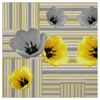 Tecido Cinza e Floral Amarelo na Ronda