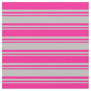 Tecido Cinza e Linhas Coloridas Rosa Profundo