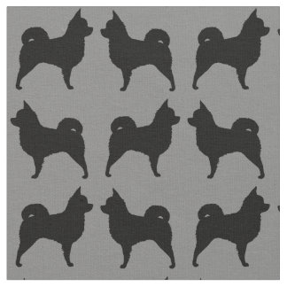 Tecido Cinza e negro de Chihuahua Silhouettes