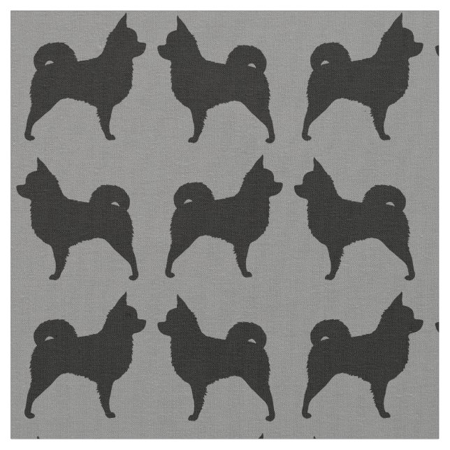 Tecido Cinza e negro de Chihuahua Silhouettes (Detalhe)