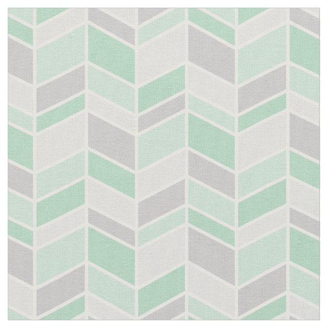Tecido Cinza e Seafoam Herringbone Chevron (Detalhe)