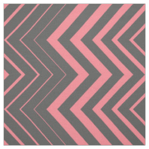 Tecido Cinza E Zigzag Chevron Rosa
