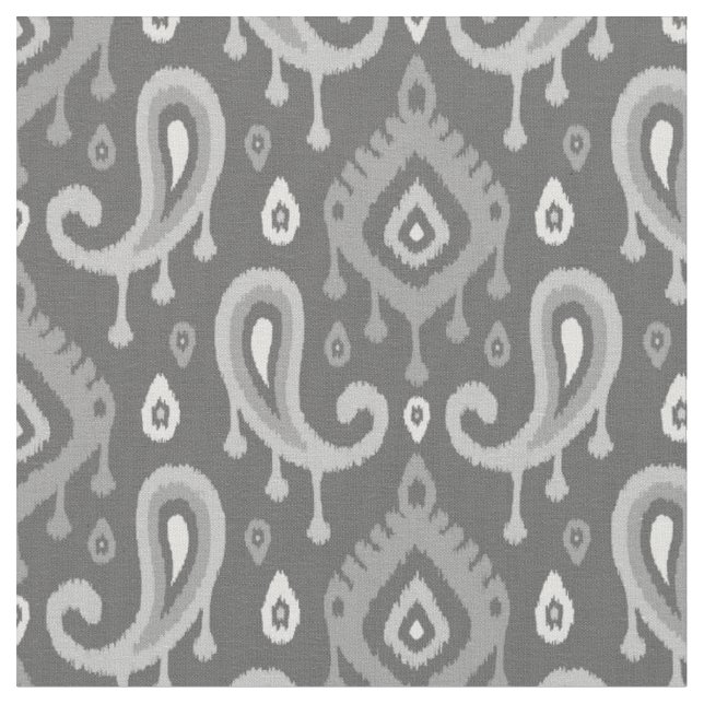 Tecido Cinza Ikat Paisley (Detalhe)
