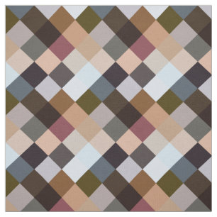 Tecido Cinza Mauve Taupe - Padrão Mosaico Azul Quadrado