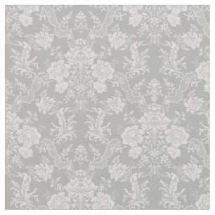 Tecido Cinza Romântica Chic Floral de Damasco
