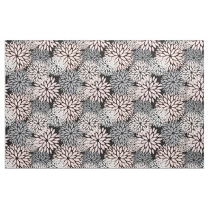 Tecido Cinza Rosa Dahlia Padrão Floral
