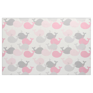 Tecido Cinza rosa náutica Oceânica de Baleia Animais Vida