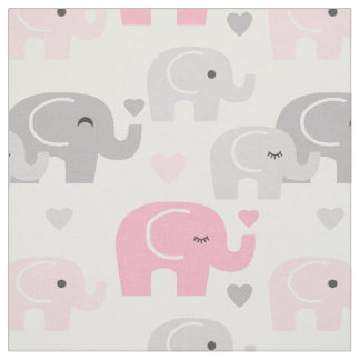 Tecido Cinza Rosa Safari Elephant