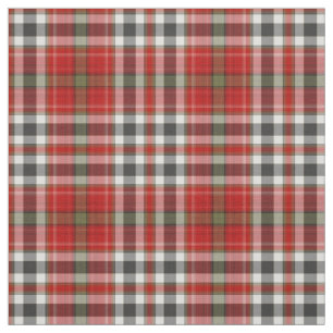 Tecido Cinza Verde Branco Vermelho Xadrez Tartan