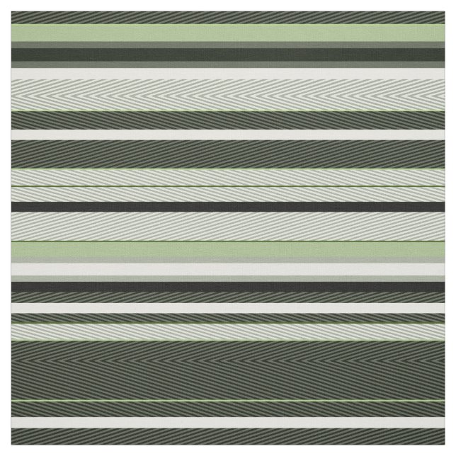 Tecido Cinza, verde, listras brancas. (Modelo)