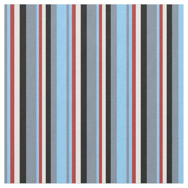 Tecido Cinzas, Azul Claro, Vermelho, Branco e Preto (Detalhe)