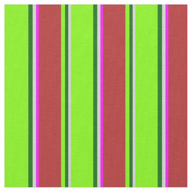 Tecido Cinzas claras, verde escuro, verde, vermelho e fúc (Detalhe)