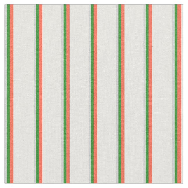 Tecido Cinzas claras, verde florestal, vermelho e branco (Detalhe)