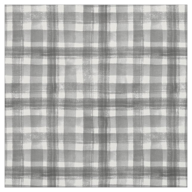Tecido Cinzas em Padrão Verificado de Gingham de Cor Bran (Modelo)