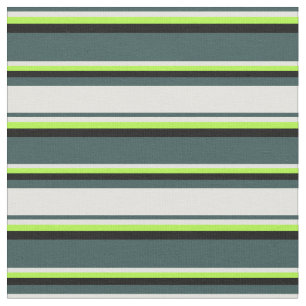 Tecido Cinzas Escuras, Amarelo Claro, Verde Claro E Preto