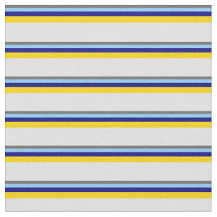 Tecido Cinzas Escuras, Azul, Azul, Amarelo e Lavanda