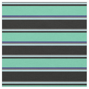 Tecido Cinzas Escuras, Azul Pó, Preto, Aquamarino e Azul