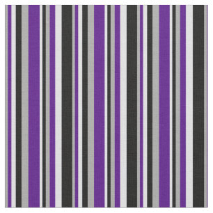 Tecido Cinzas Escuras, Indigo, Lavanda e Linhas Pretas