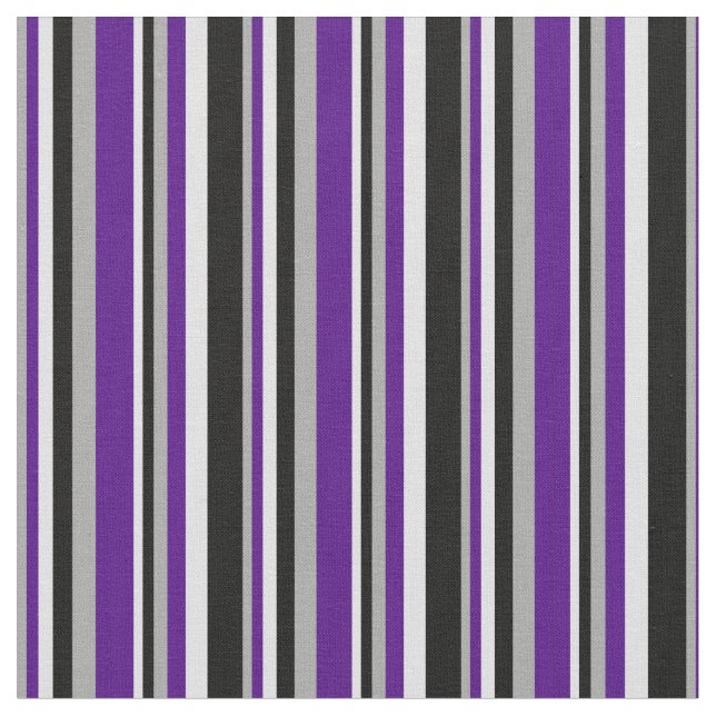 Tecido Cinzas Escuras, Indigo, Lavanda e Linhas Pretas (Detalhe)