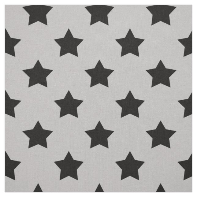 Tecido Cinzas Estrelas Negras Padrão Têxtil Decorativo (Modelo)