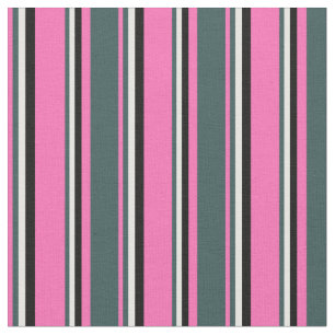 Tecido Cinzas rosa quente, ardósia escura, branco e linha