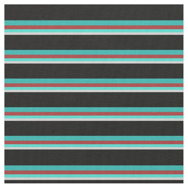 Tecido Cinzas, Turquesa, Castanho, Verde e Negro (Detalhe)