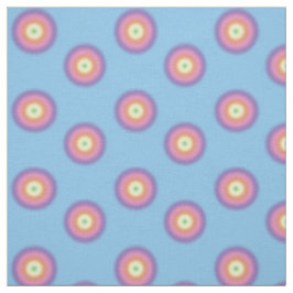 Tecido - Círculos arco-íris em azul