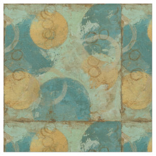 Tecido Círculos Azul e Amarelo