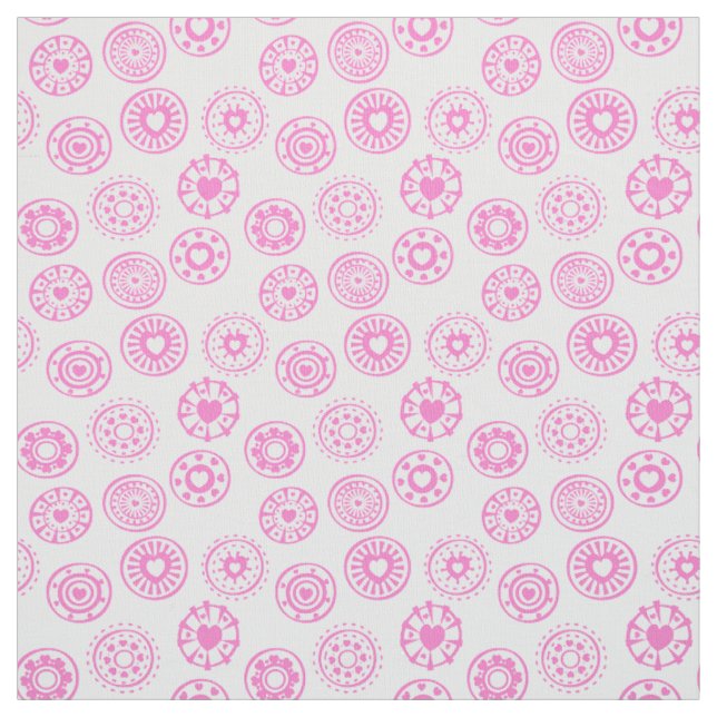 Tecido Círculos Cardíacos Rosa | BONITO (Modelo)