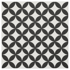 Tecido Círculos e teste padrão brancos pretos dos