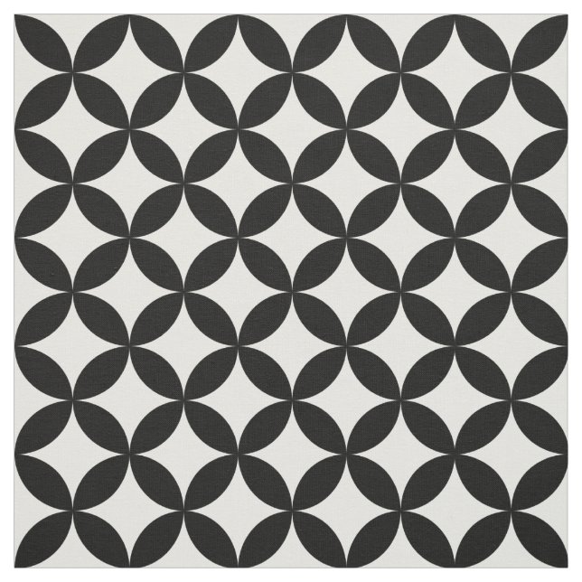 Tecido Círculos e teste padrão brancos pretos dos (Modelo)