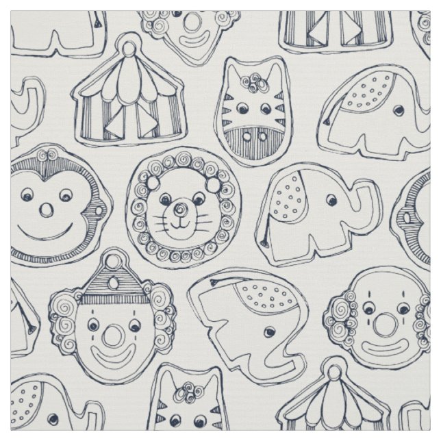 Tecido circus cookies indigo ivory (Modelo)