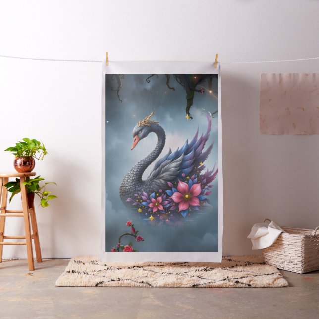 Tecido Cisne Lua Coroada – Guardião do Lago Silencioso. (In Situ)