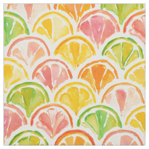 Tecido CITRUS SCALLOP Frutas coloridas