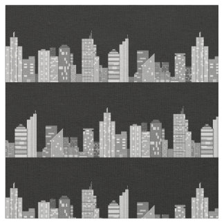 Tecido City Skyline à Noite