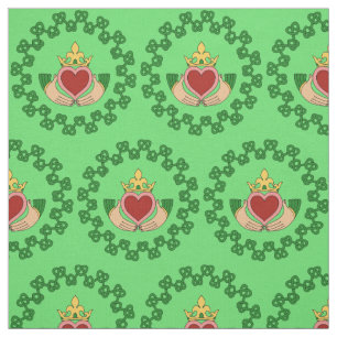 Tecido Claddagh e Knotwork verde