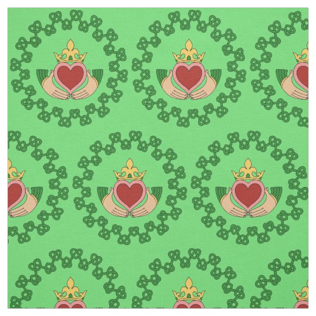 Tecido Claddagh e Knotwork verde (Modelo)