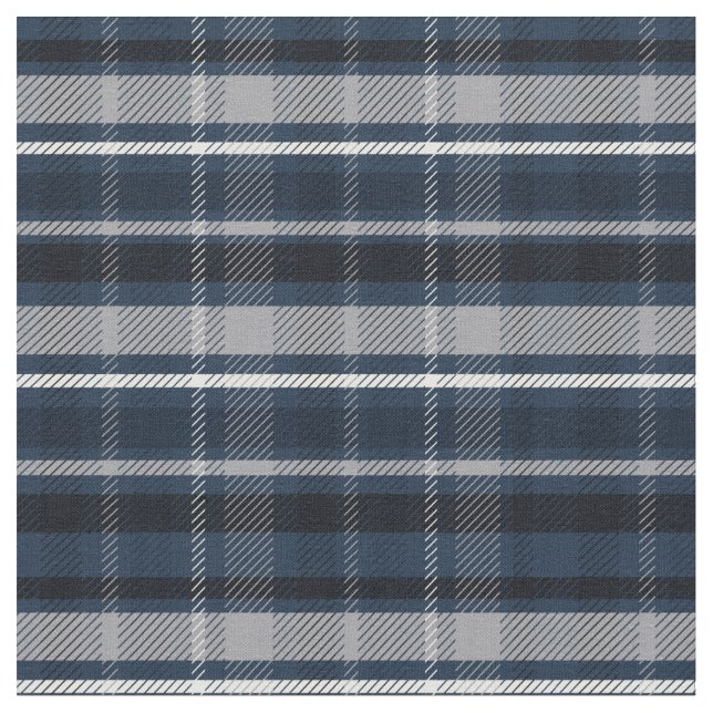 Tecido Clan Macneil Blue Scottish Tartan (Detalhe)