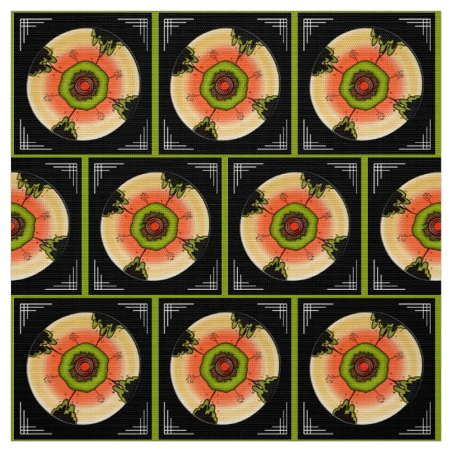 Tecido Clarice Cliff Inspirou Arte Deco Chapas (Modelo)