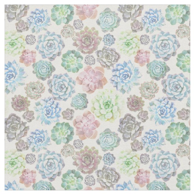 Tecido claro do design dos succulents (Detalhe)
