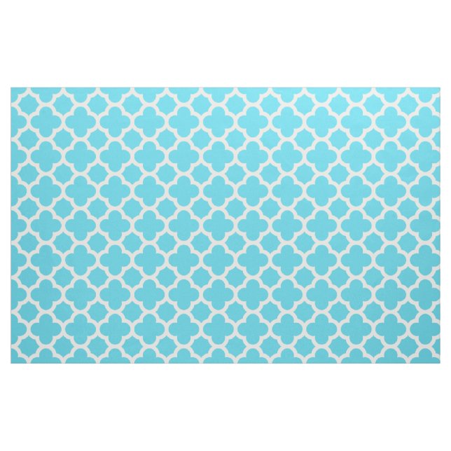 Tecido clássico azul do teste padrão de Quatrefoil (Jarda)