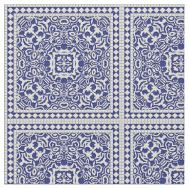 Tecido clássico azul e branco do teste padrão do