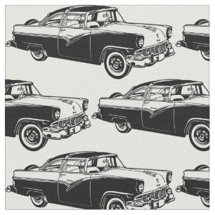 Tecido clássico preto e branco do carro