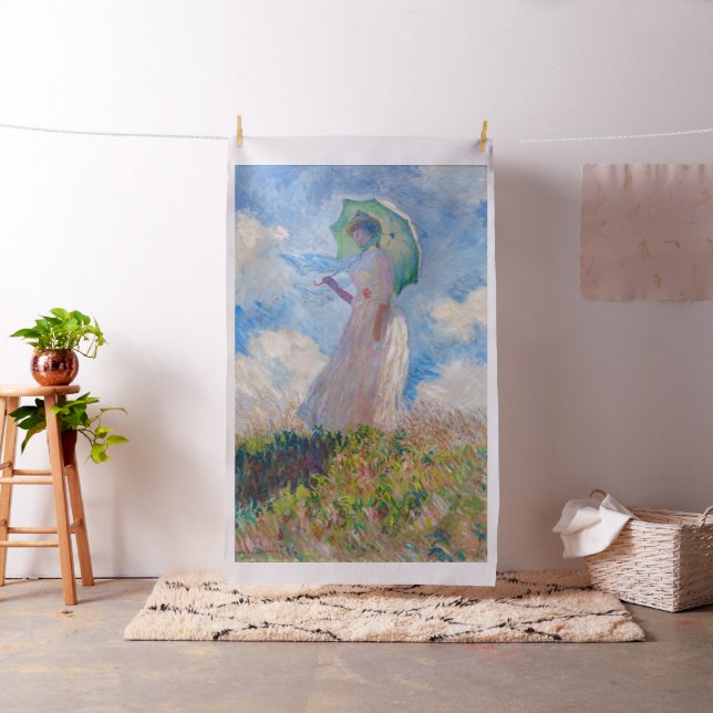 Tecido Claude Monet - Mulher com Guarda-Sol virada para a (In Situ)