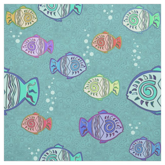 Tecido Clip-Art Fish Pattern + suas ideias (Modelo)