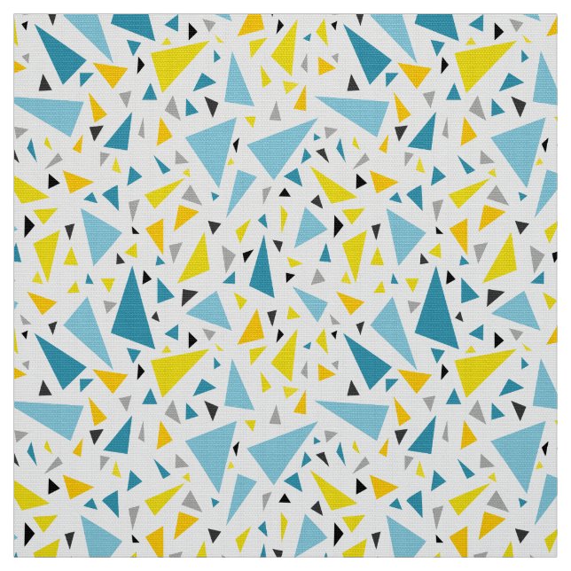 Tecido Clique no design favorito Triângulo amarelo e azul (Modelo)