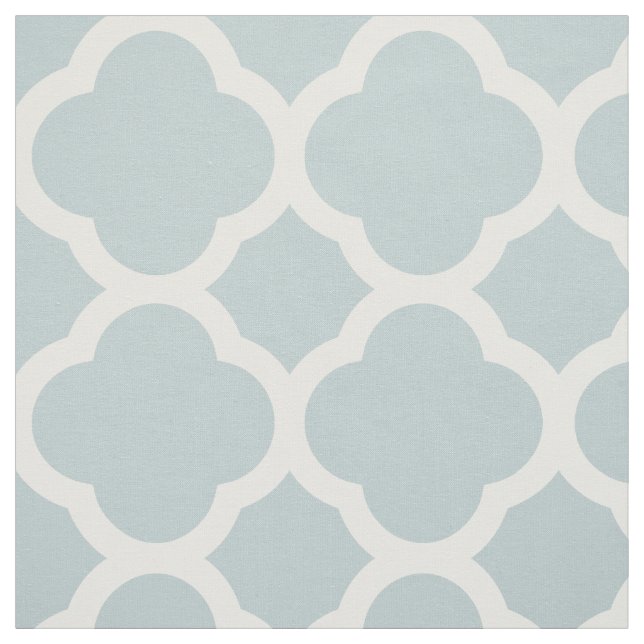 Tecido Cloud Blue Modern Quatrefoil Grande Escala (Modelo)