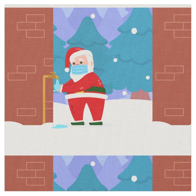 Tecido cobiça feliz natal máscara papais noeis lava mãos (Detalhe)