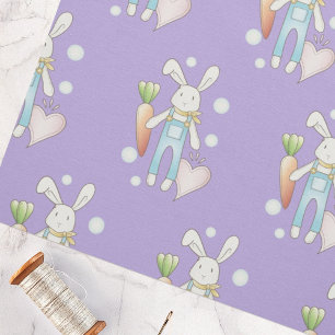 Tecido Coelho de pelúcia roxo personalizado